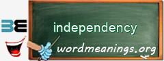 WordMeaning blackboard for independency